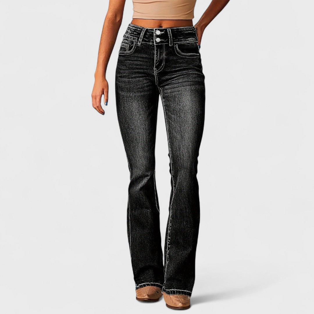 High-waisted Wide-leg Fashion Jeans