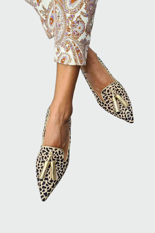 Magdaléna Elegantní Klasické Mokasíny Dámské Leopardí