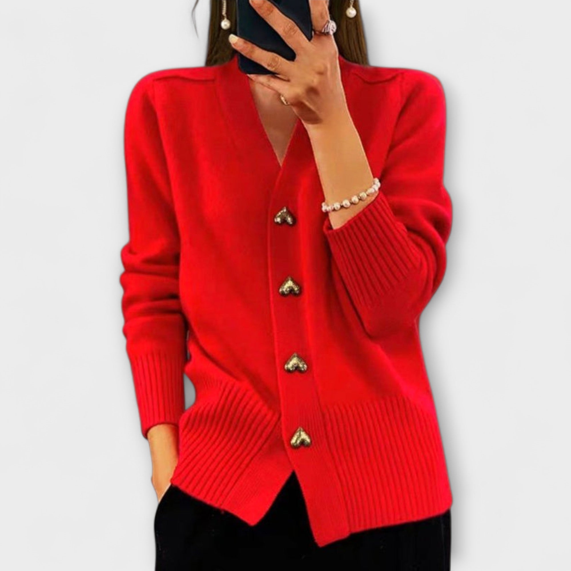 Jana Sofistikovaná Svetr VintagePreppy S Výstřihem