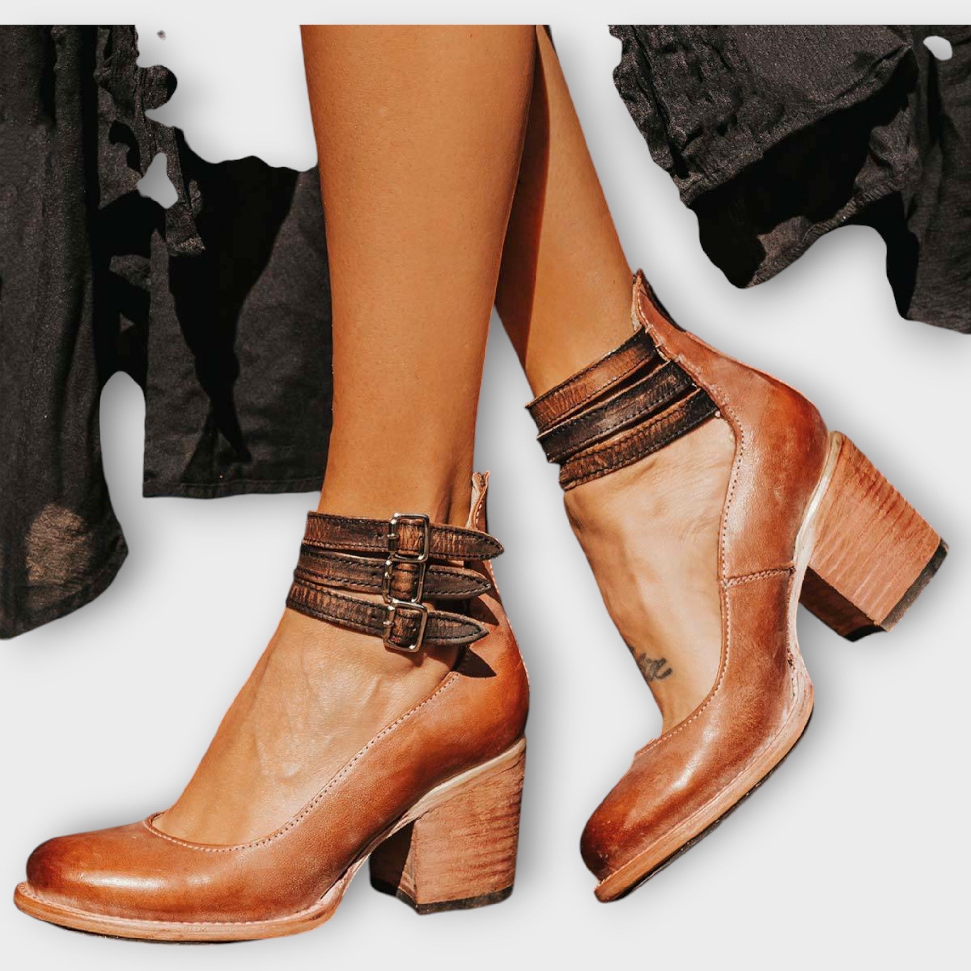 Karolína Elegantní Sandály SeTřemiPásky ŠirokýPodpatek