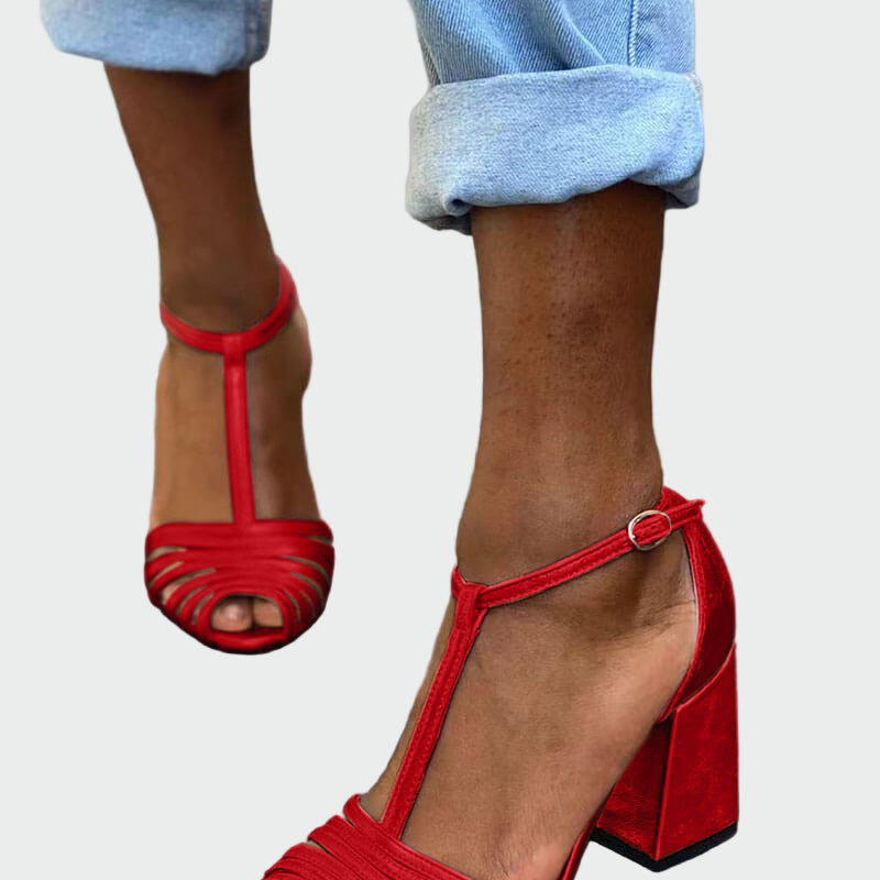 Magdaléna Elegantní Sandály S T ŠirokýmStabilnímPodpatkem