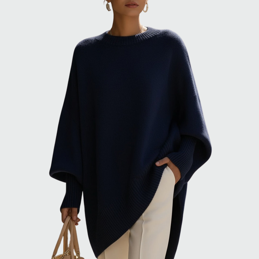 Jaroslava | Nadměrný Pletený Pončo Svetr