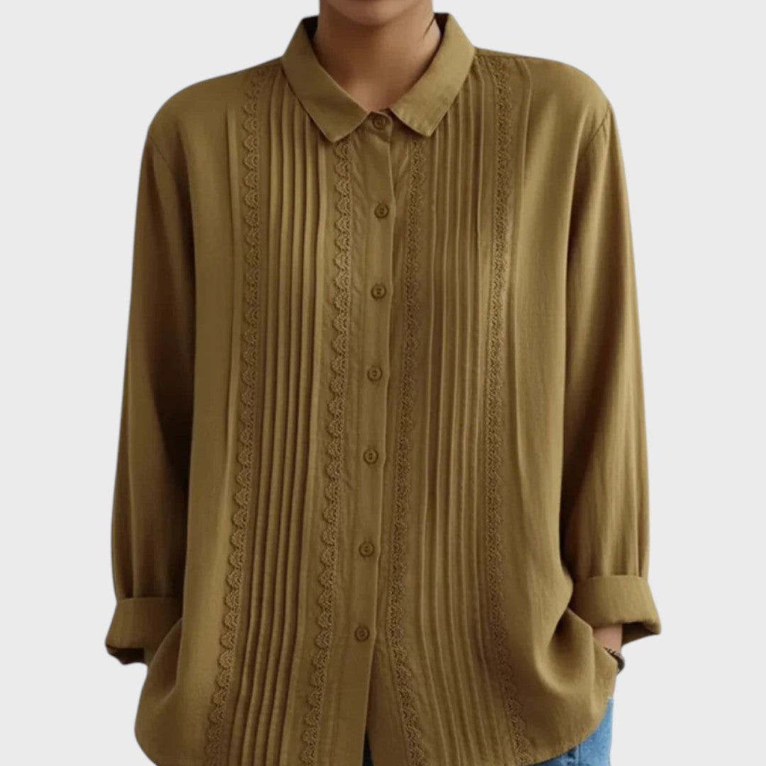 Amalie | Bílá košile s krajkou a sámky