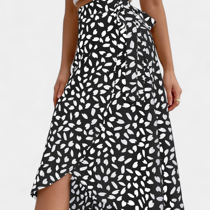 Camila | Zavinovací sukně boho s asymetrickým potiskem