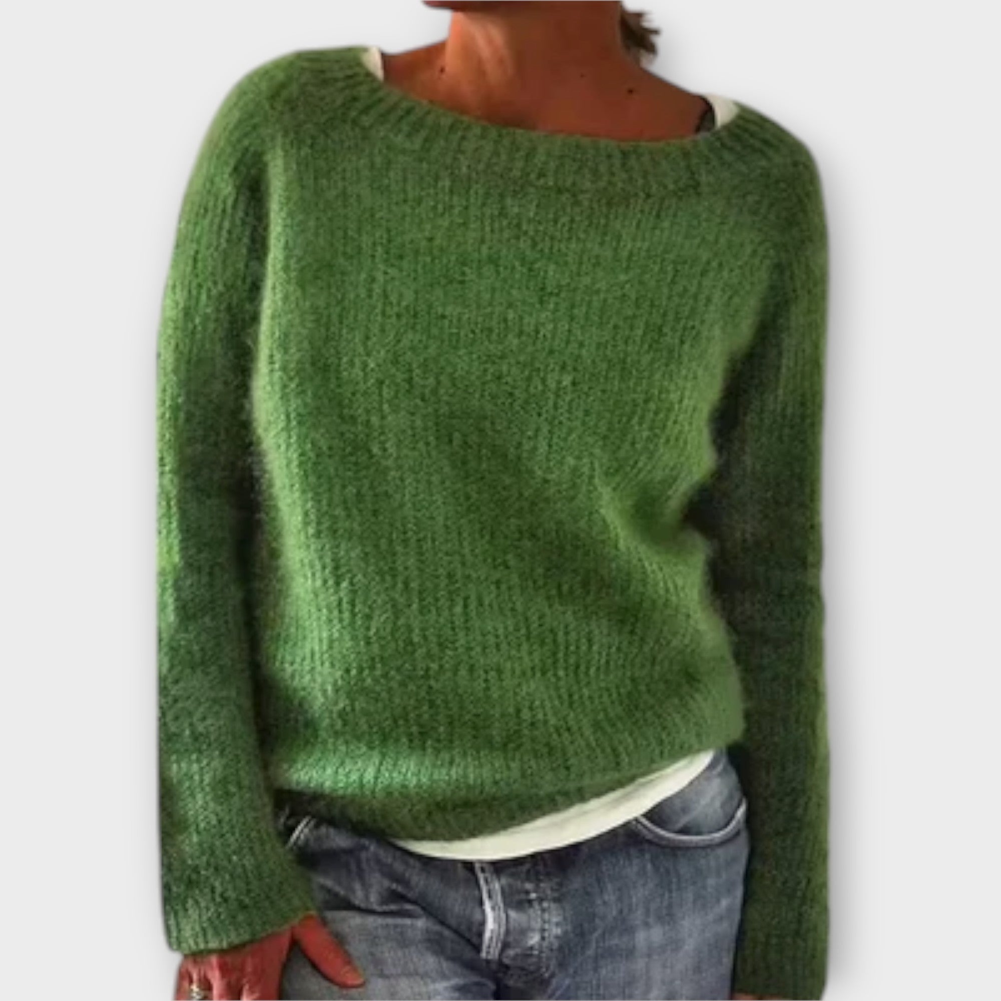 Solid color knit sweater