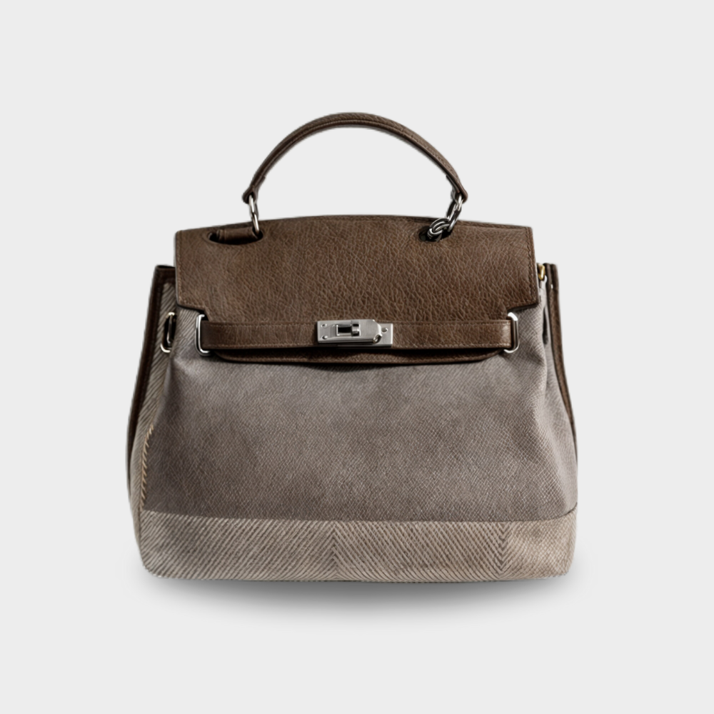 Léa - Canvas Bag in Cowhide