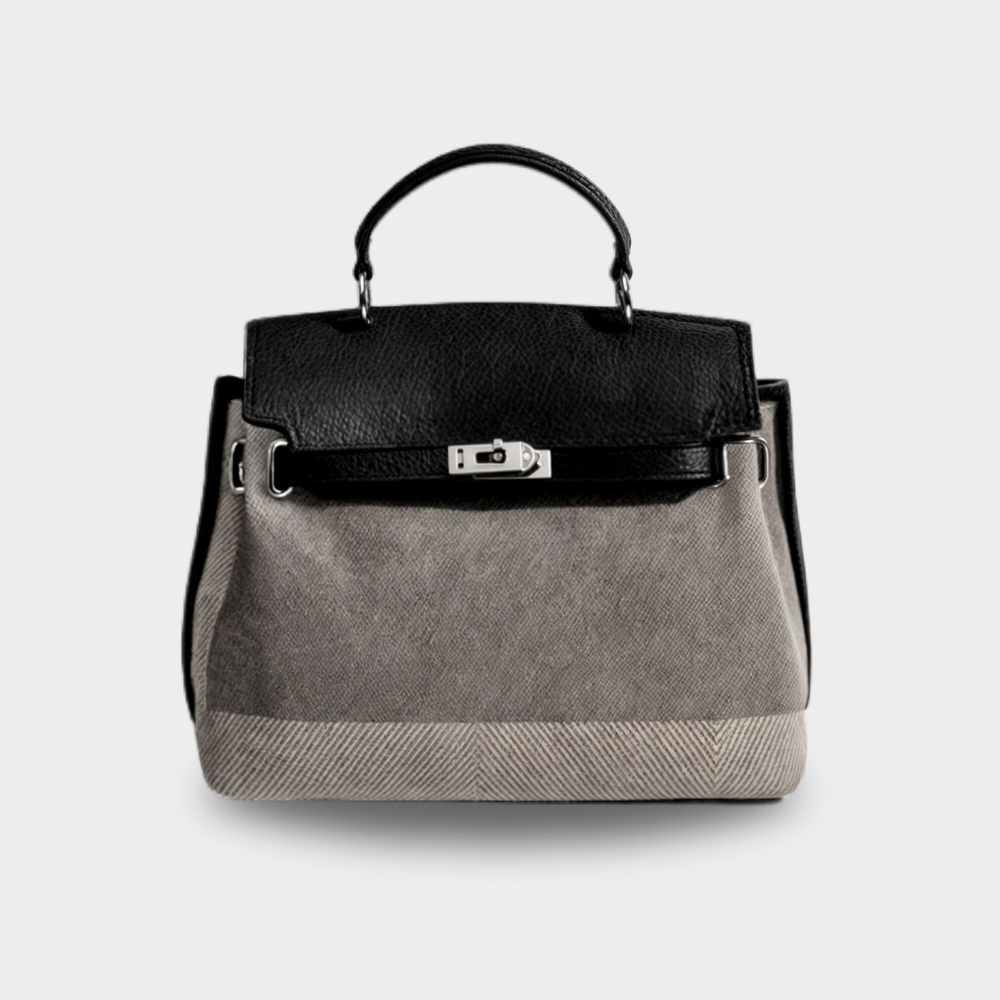 Léa - Canvas Bag in Cowhide