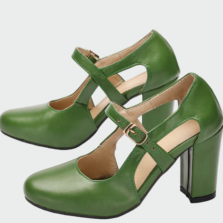 Karolína Elegantní Lodičky Čtvercový Podpatek TPáskem