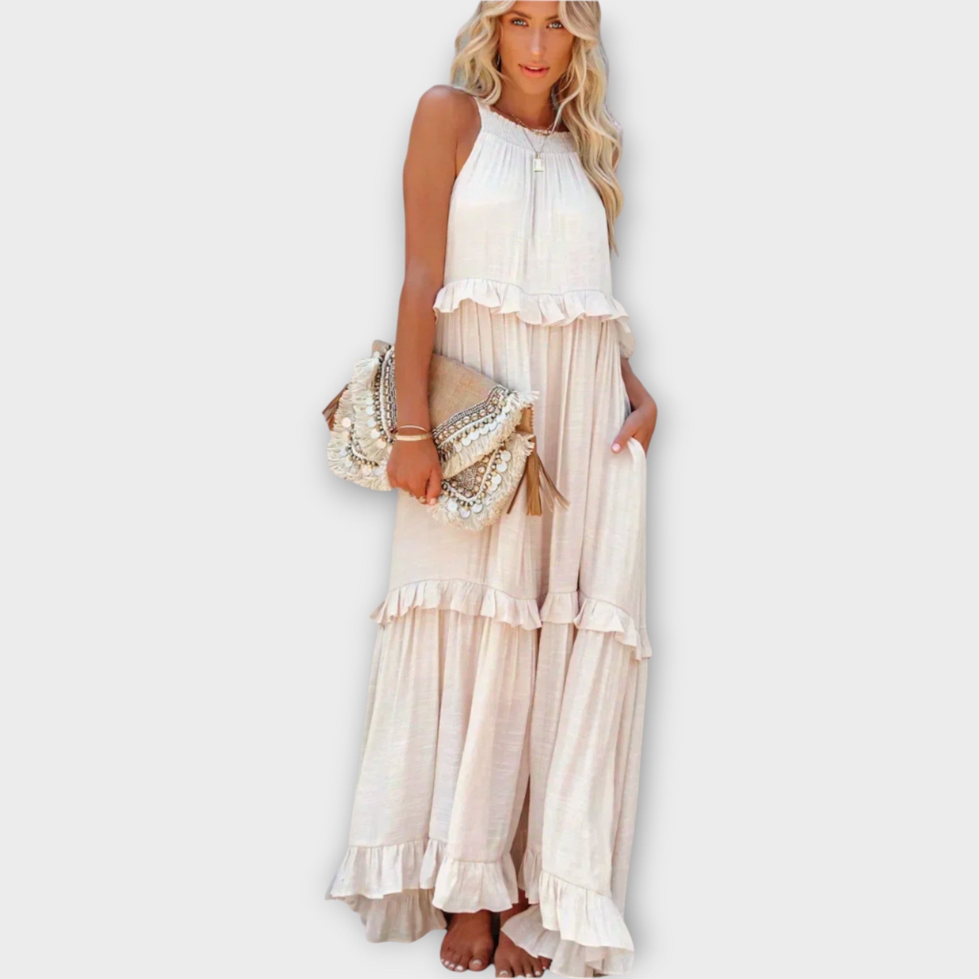 Lucie Romantická Boho Šaty TenčímiRamínkyASplývavýmStřihem