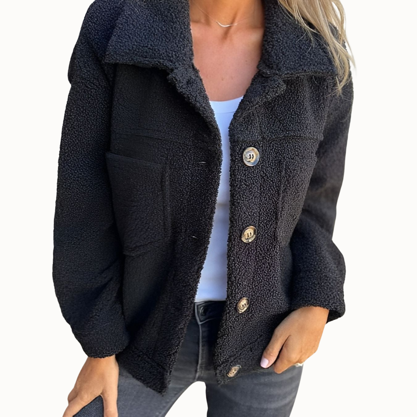 Magdaléna Elegantní Vlněný Kabát Hřejivý Nadčasový