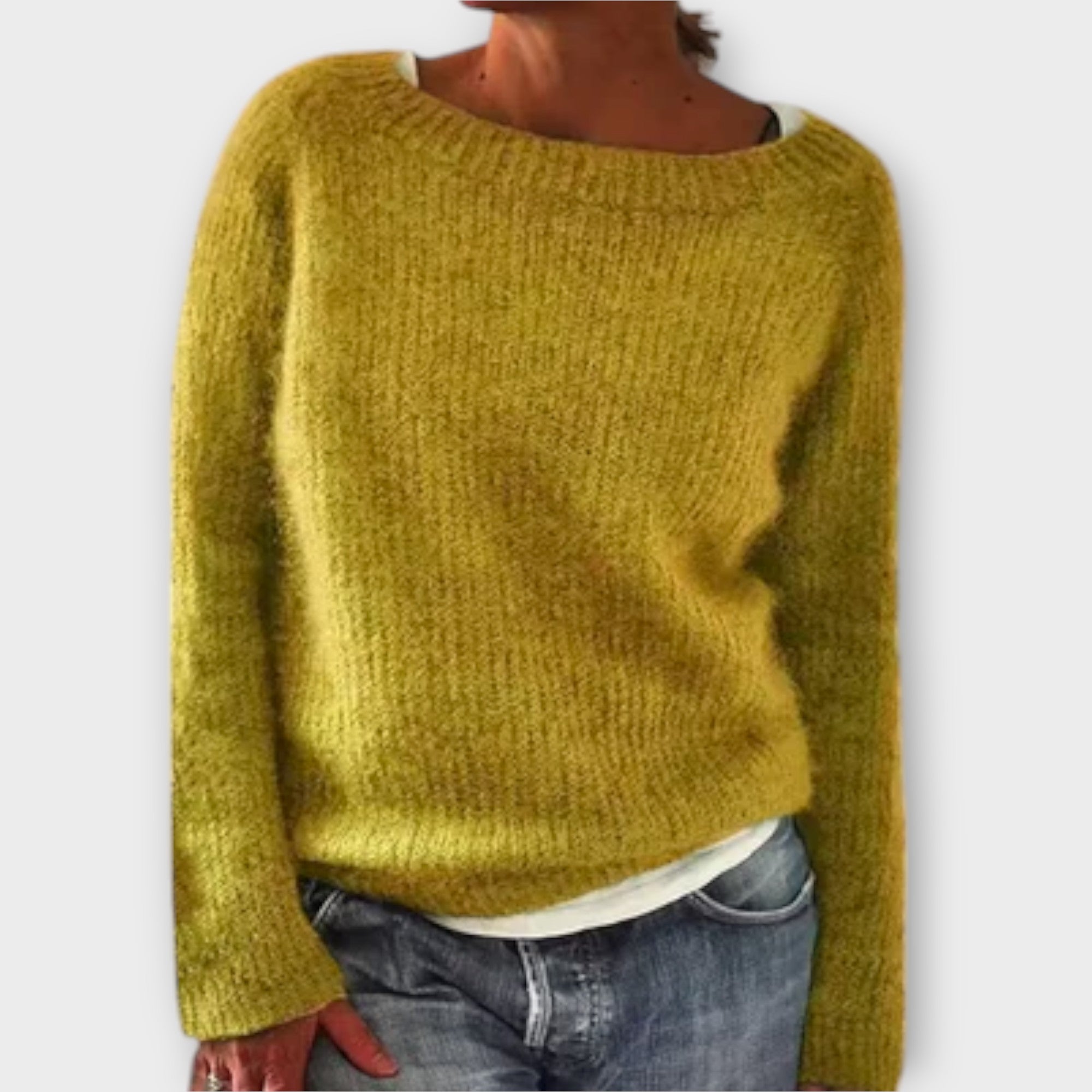 Solid color knit sweater