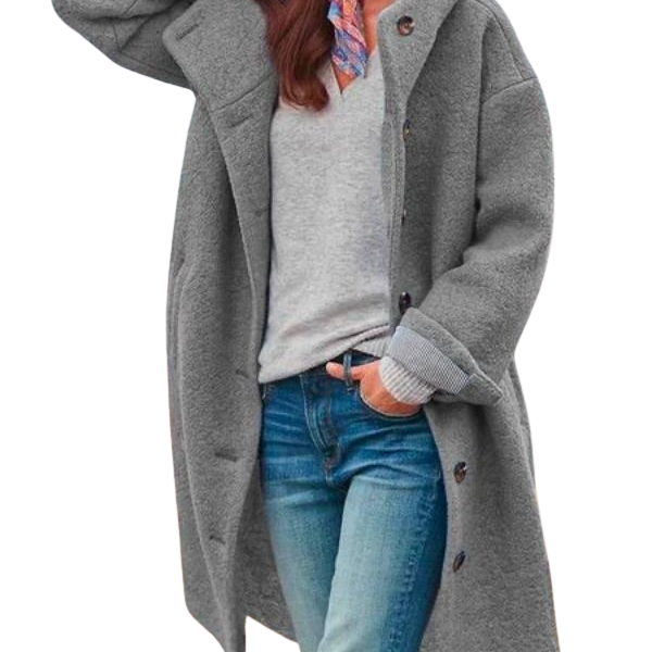 Veronika - Stylový Dlouhý Zimní Kabát