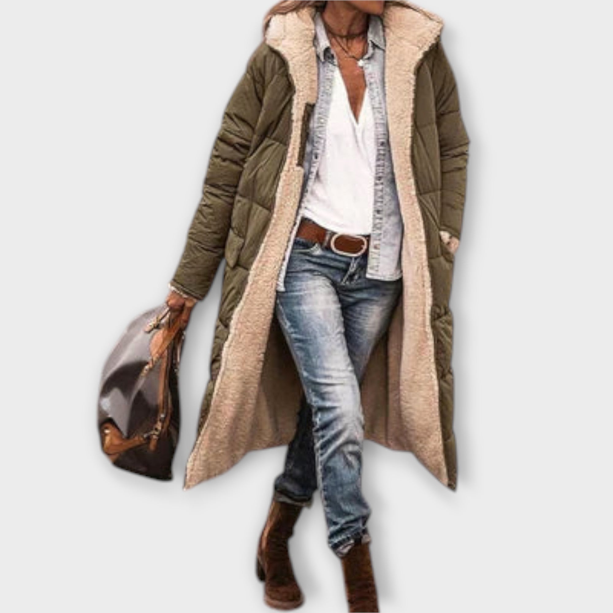 Věnceslava Elegantní Abrigo Kabát Svrchní Celoroční