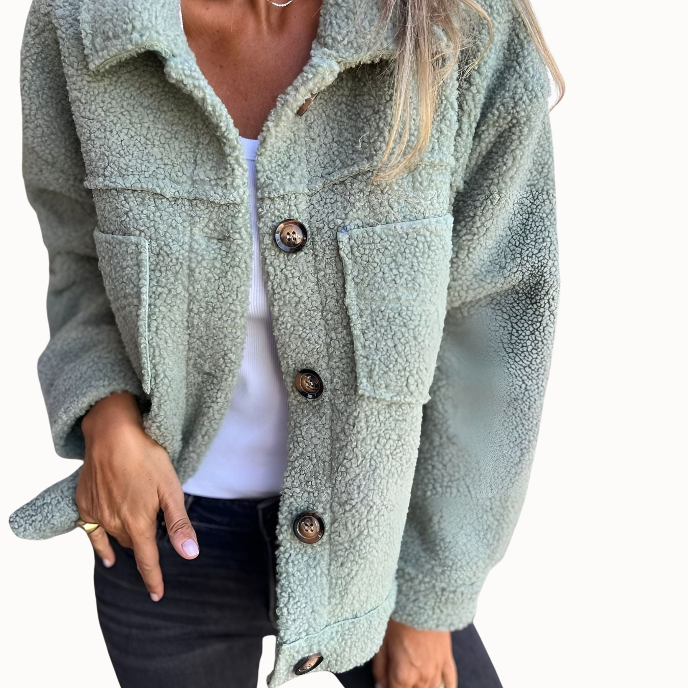 Magdaléna Elegantní Vlněný Kabát Hřejivý Nadčasový