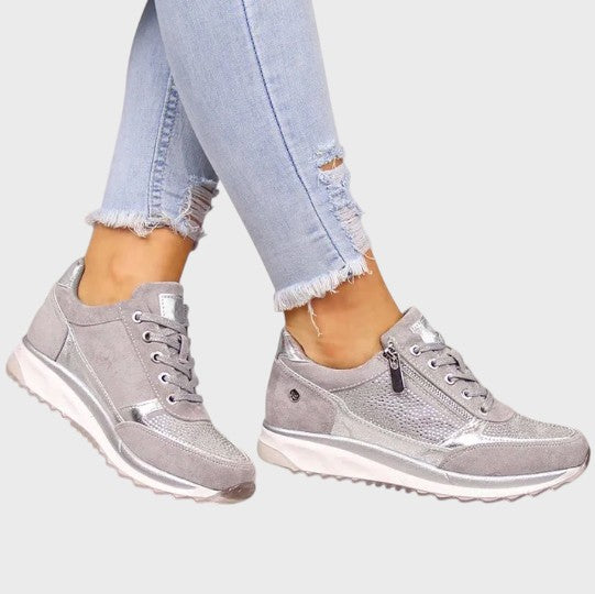 Kristýna | Semišové tenisky s ozdobnými kamínky