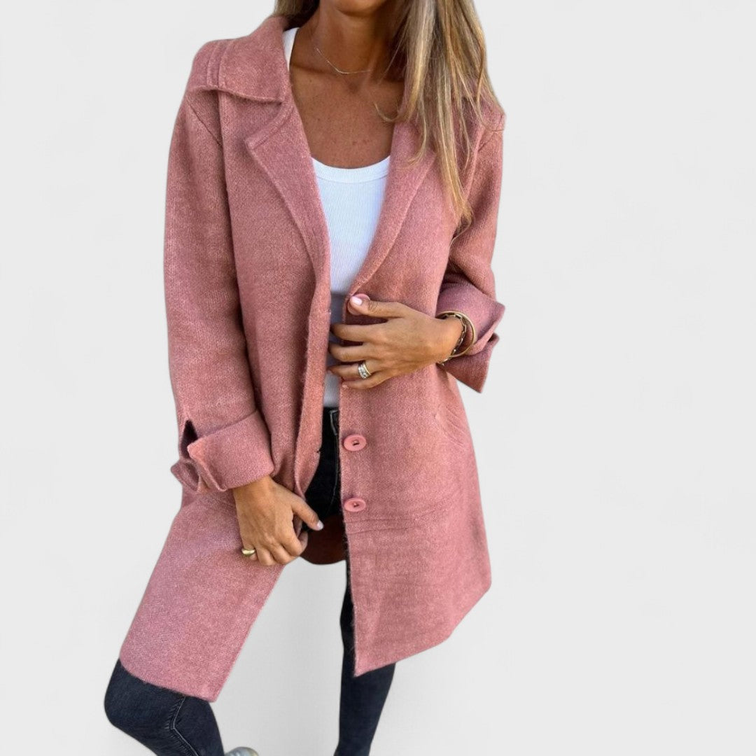 Casual Long Coat with Lapels
