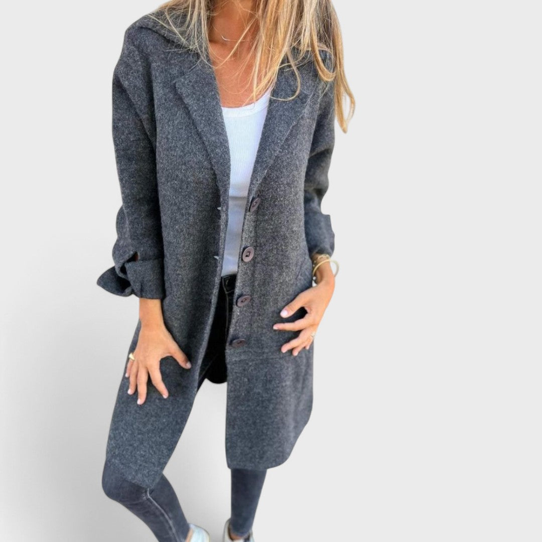 Casual Long Coat with Lapels