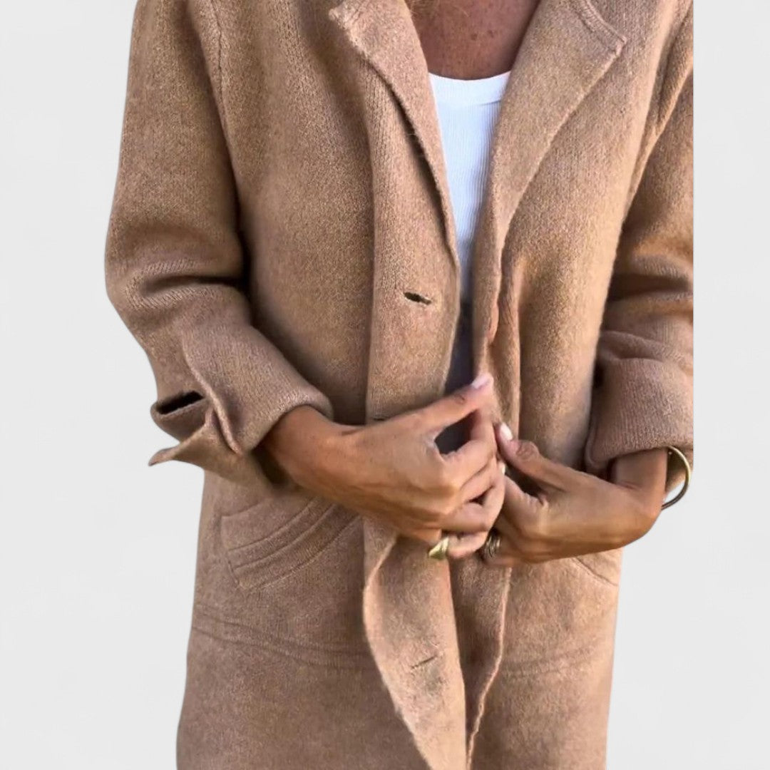 Casual Long Coat with Lapels