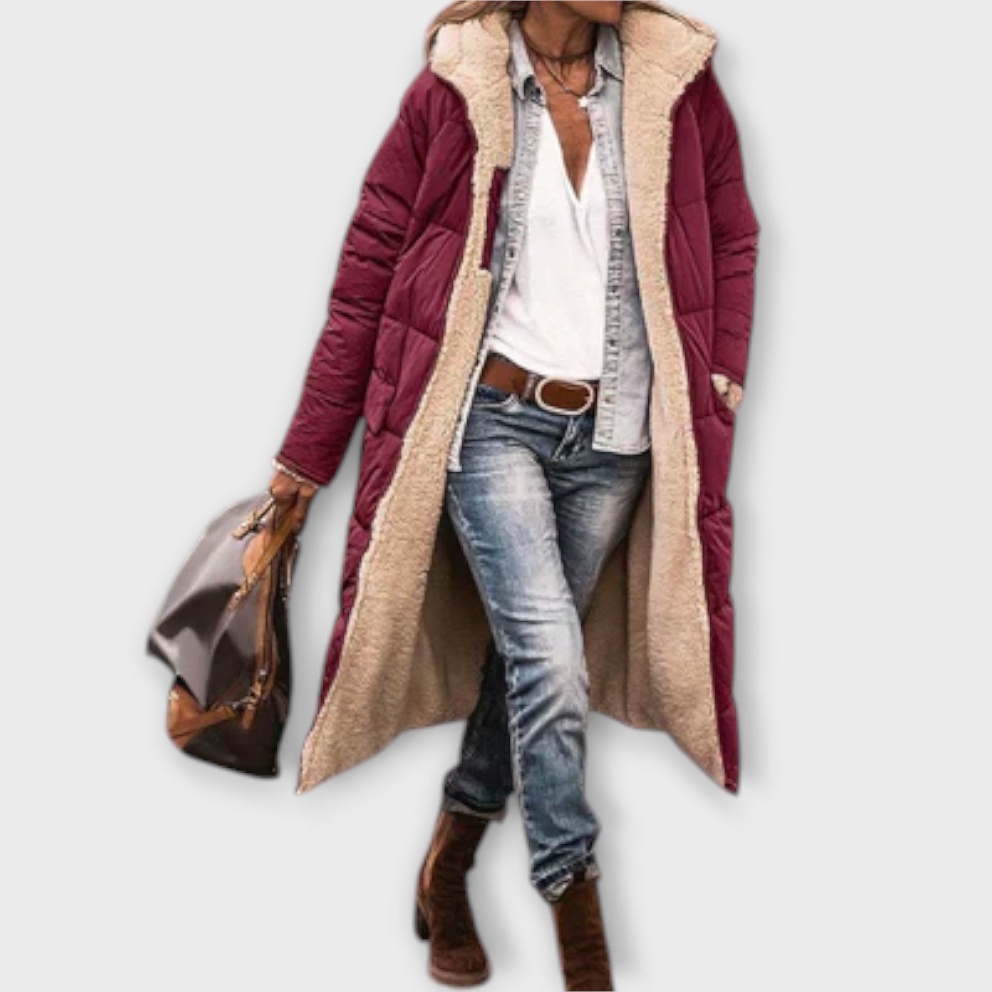 Věnceslava Elegantní Abrigo Kabát Svrchní Celoroční