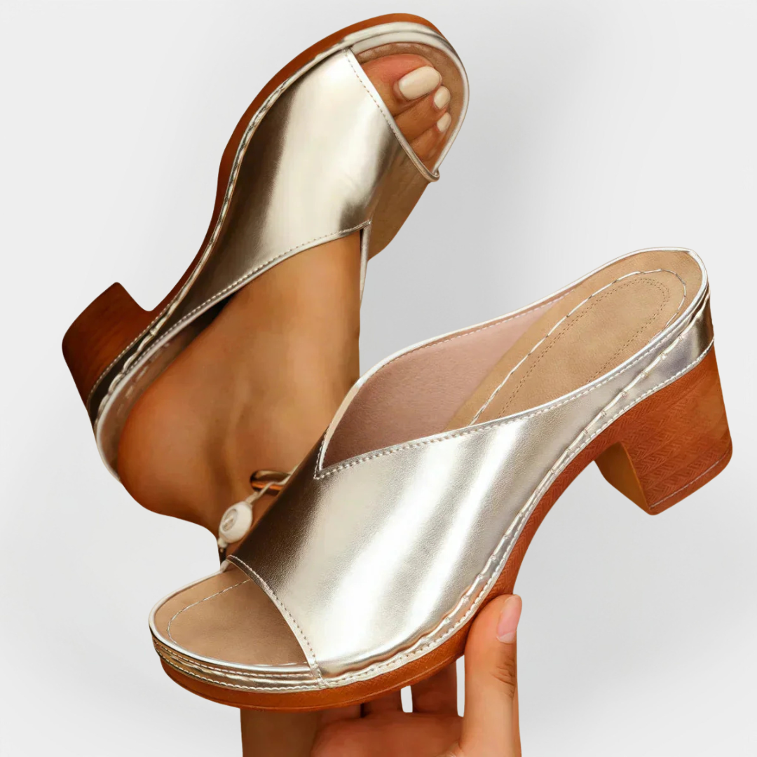 Sára Elegantní Ortopedické Sandály Širokým Podpatkem