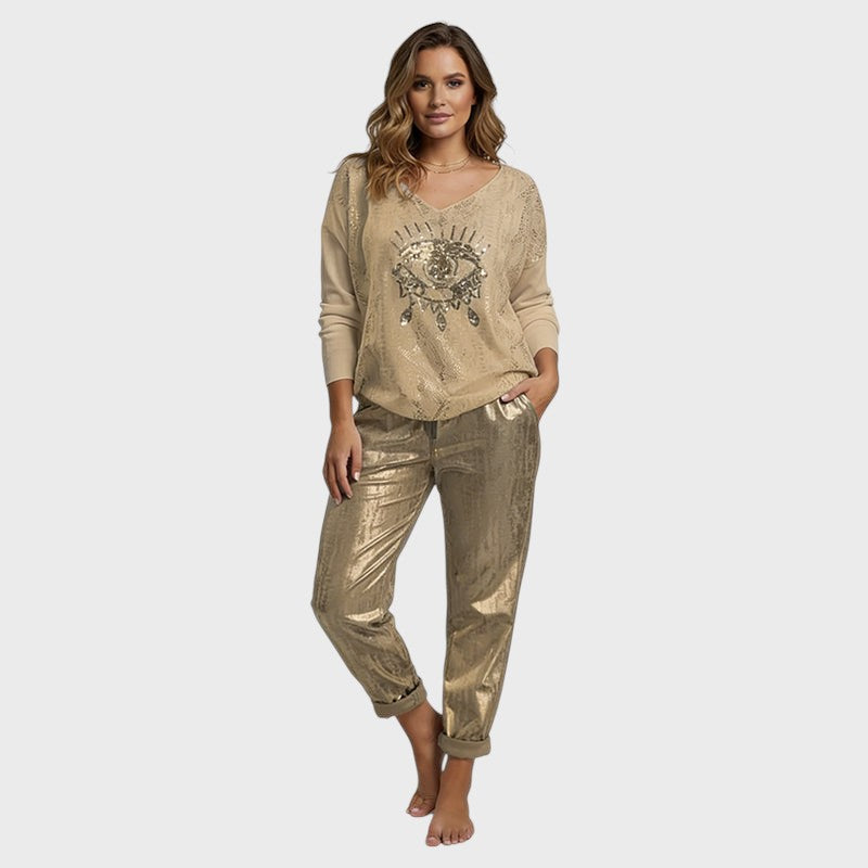 Mira | Třpytivý svetr s motivem oka