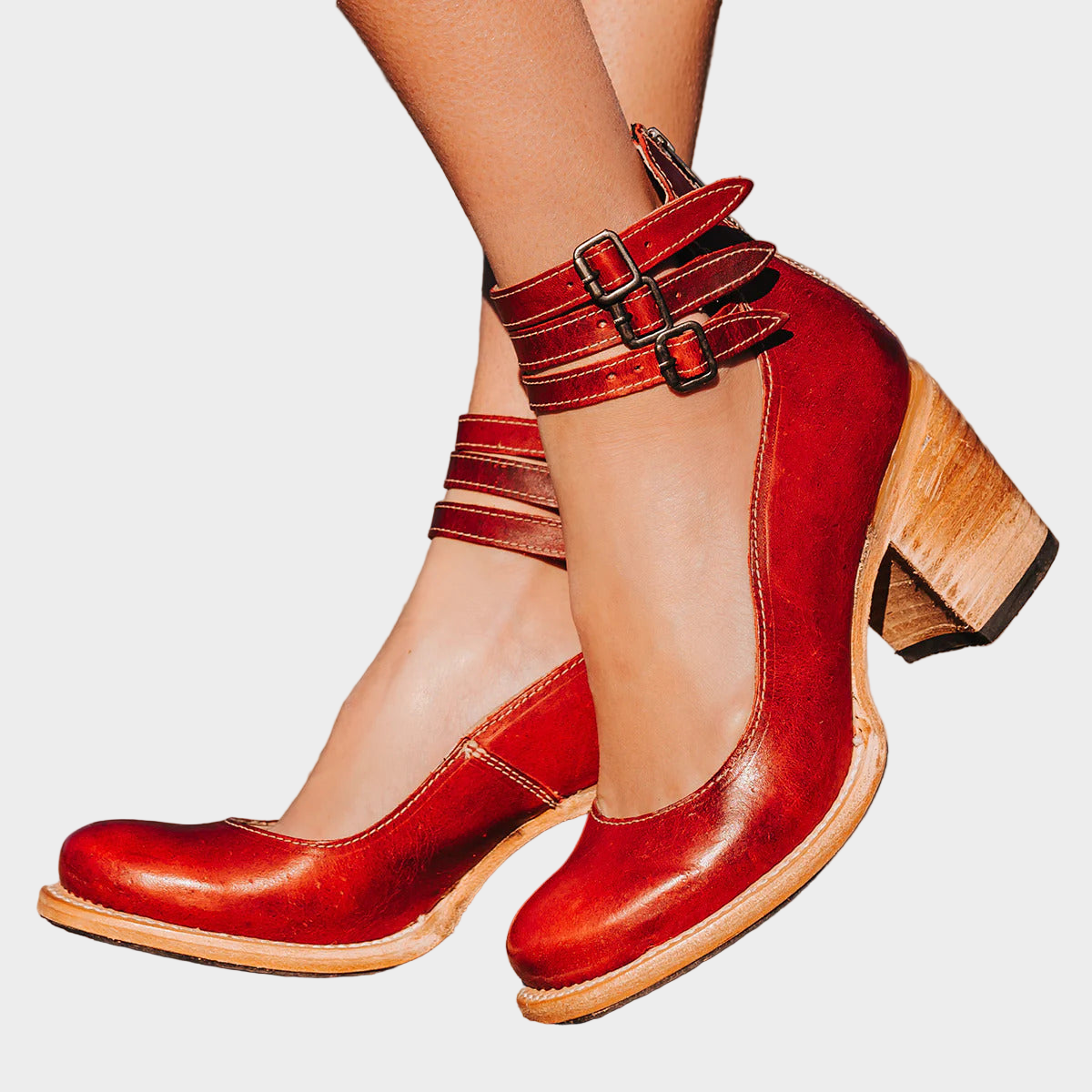 Karolína Sofistikovaná Kožené Kotníkové Boty Podpatek