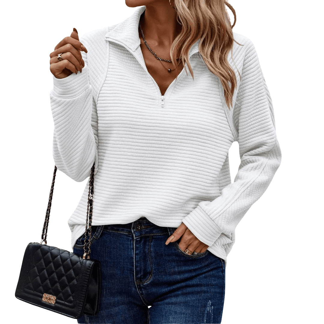 Milena | Elegantní pulovr s polovičním zipem