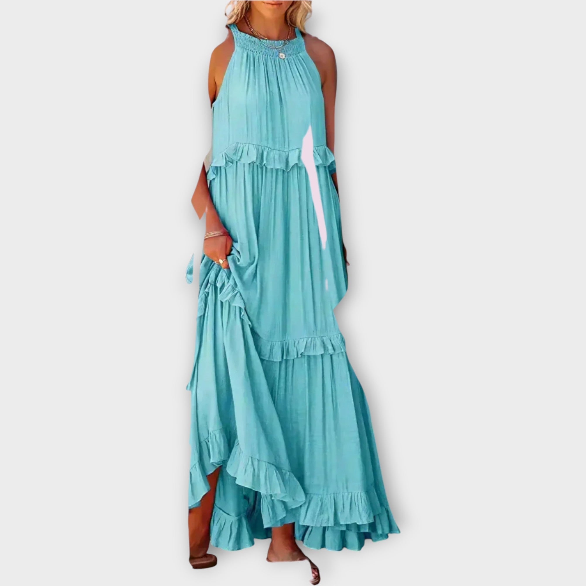 Lucie Romantická Boho Šaty TenčímiRamínkyASplývavýmStřihem