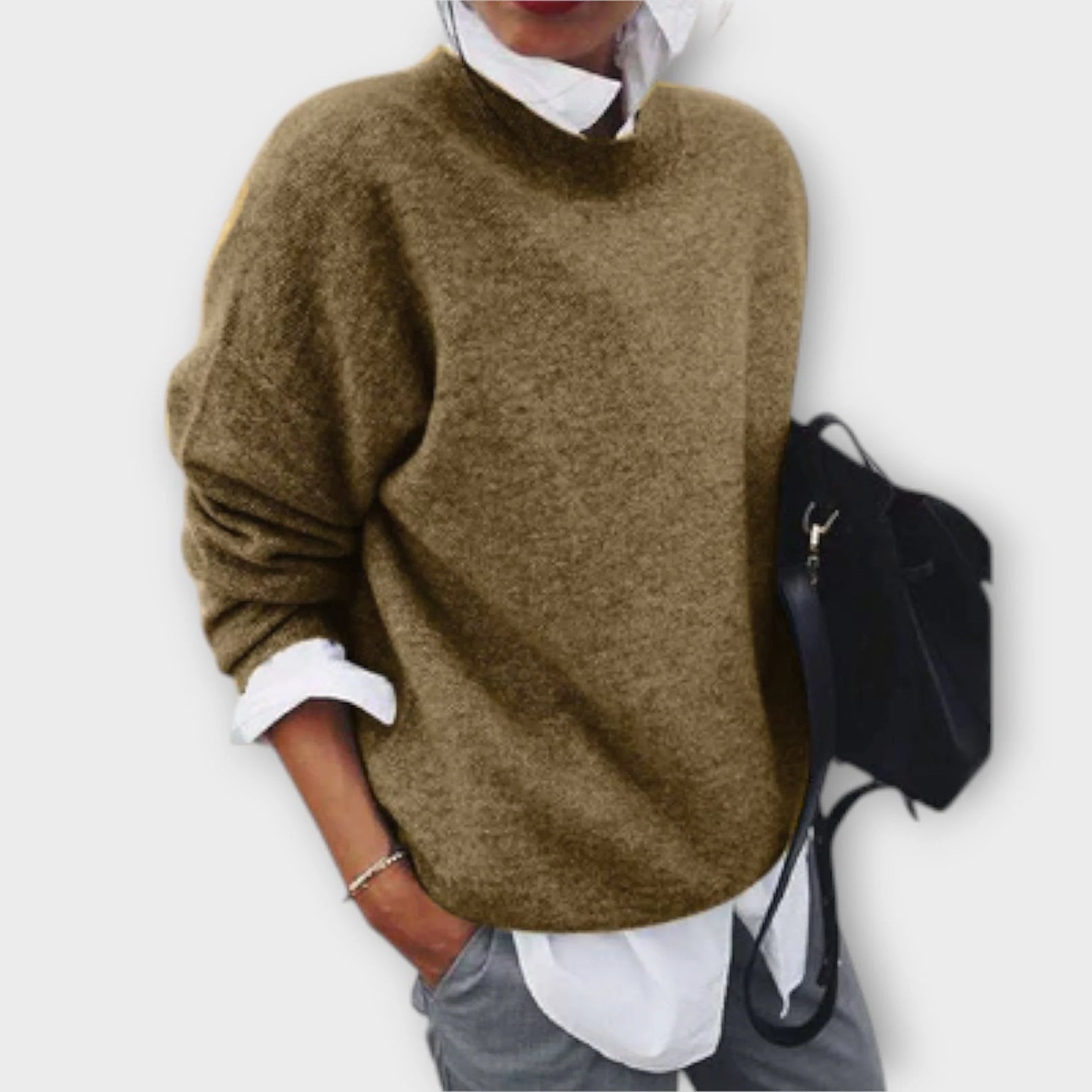 Magdaléna Elegantní Pletený Svetr Zateplený Komfortní