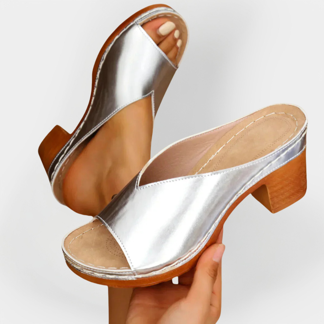 Sára Elegantní Ortopedické Sandály Širokým Podpatkem