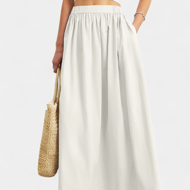 Yora | Bavlněná áčková sukně s elastickým pasem a kapsami