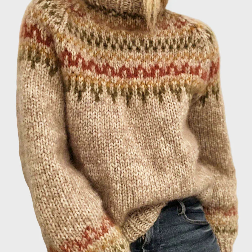 Magdaléna Nadčasový Pletený Svetrový Kulatý Výstřih