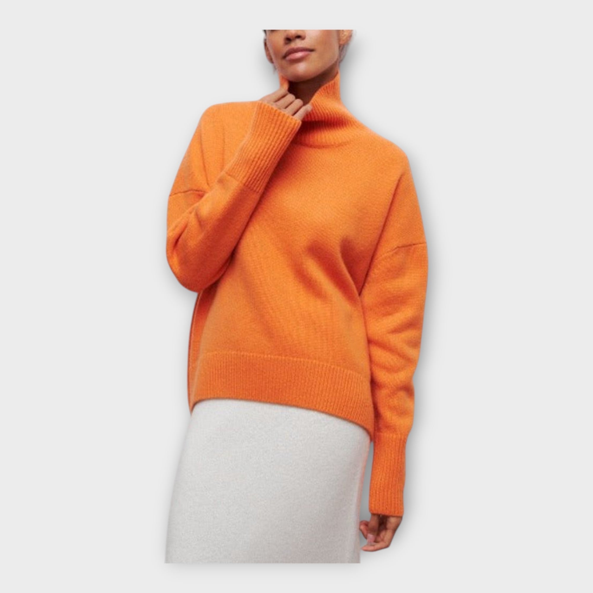 Lucie Elegantní Rolákový Svetr Minimalistický Stylový