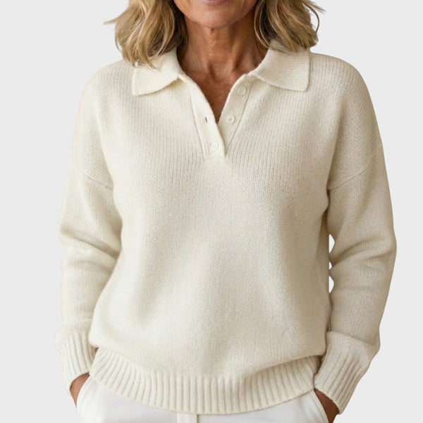 Eliška | Stylový pletený svetr s límečkem