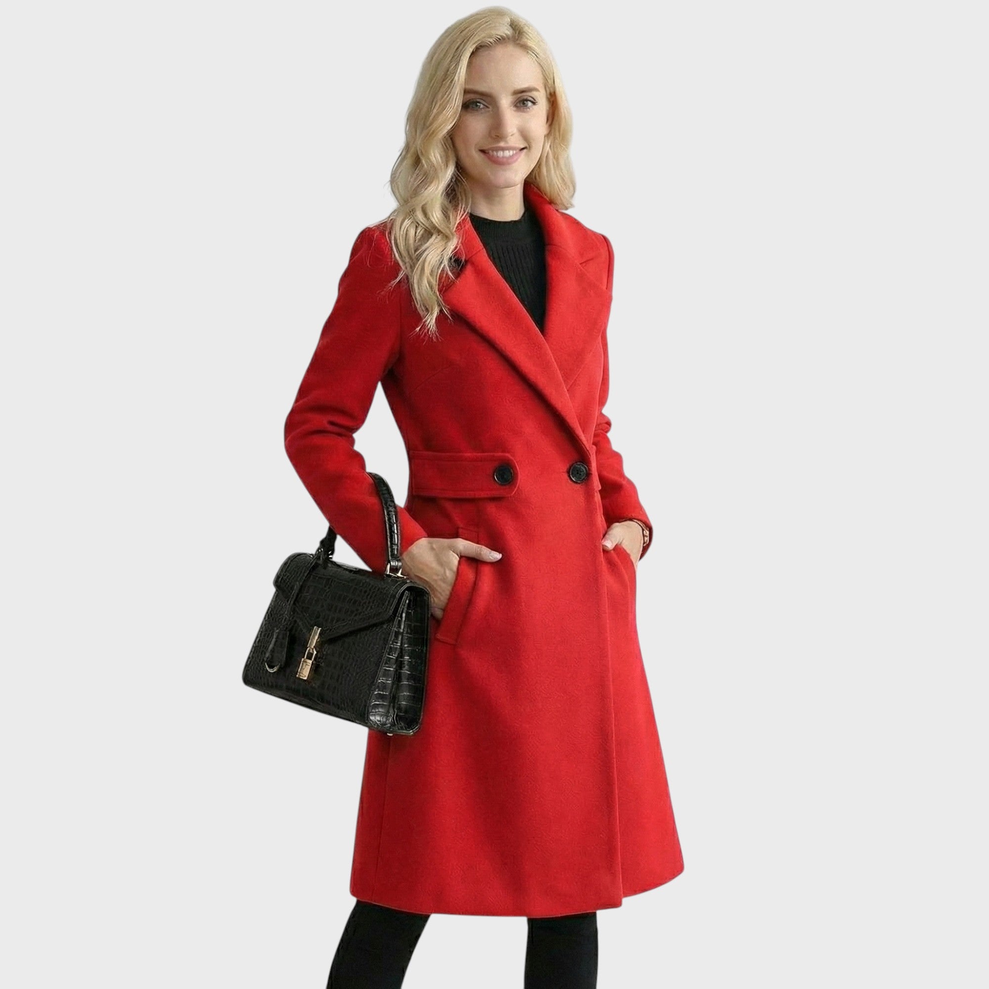 Clara - Vlněný kabát s páskem