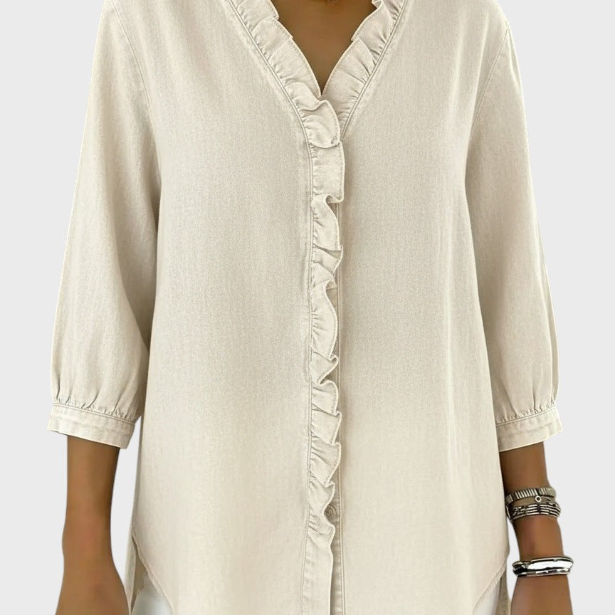 Diana | Džínová tunika s volánky