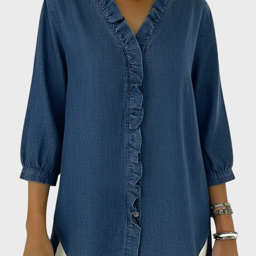 Diana | Džínová tunika s volánky