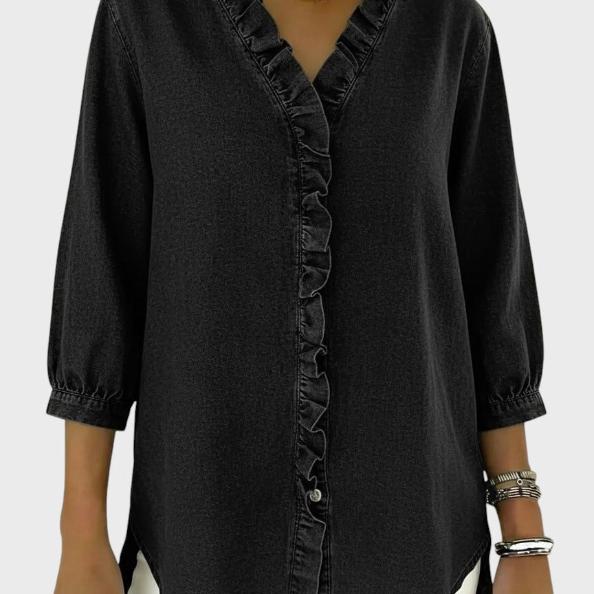 Diana | Džínová tunika s volánky