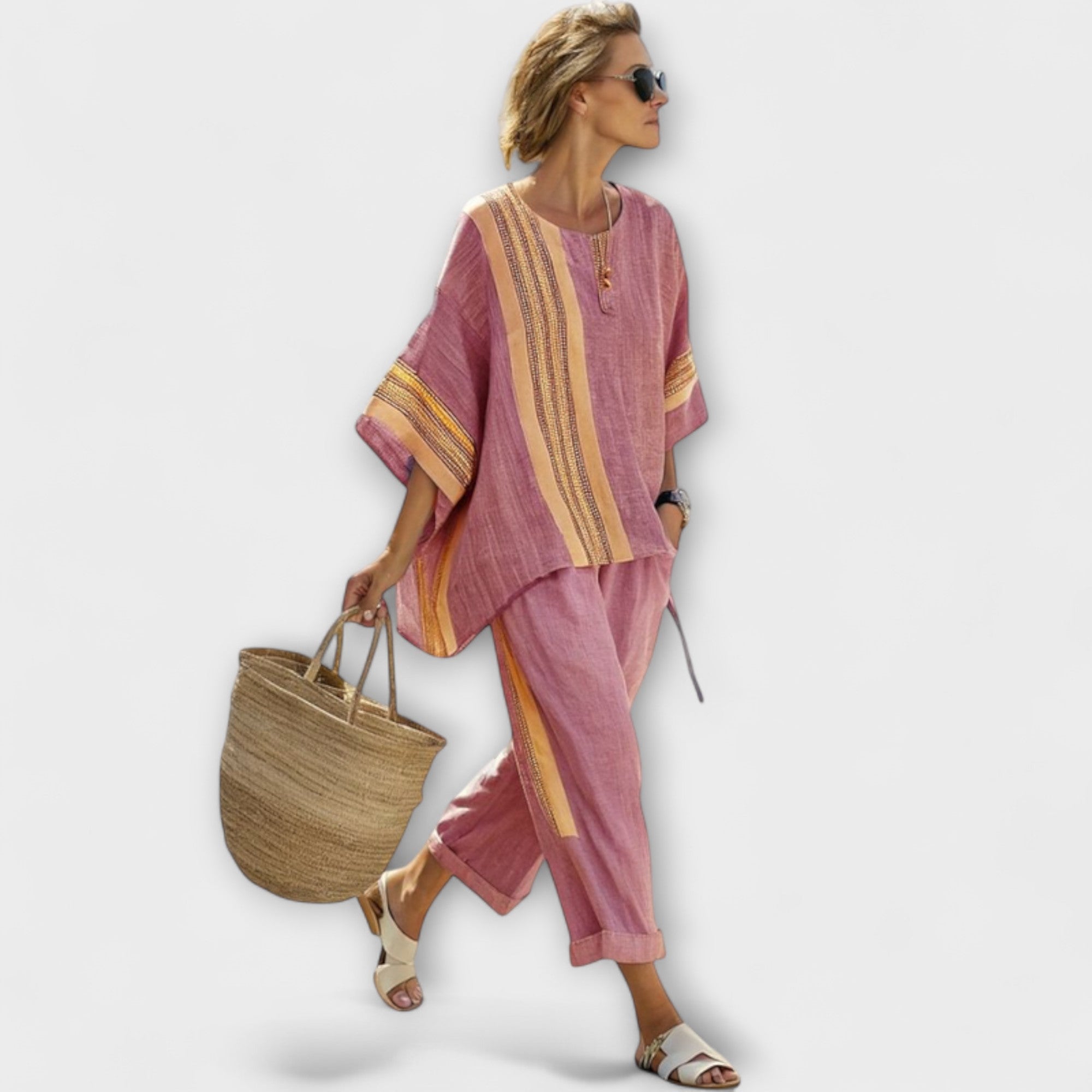 "Isabelle - Sada z bambusového lnu" could be rewritten as "Isabelle - Sada z bambusové tkaniny".