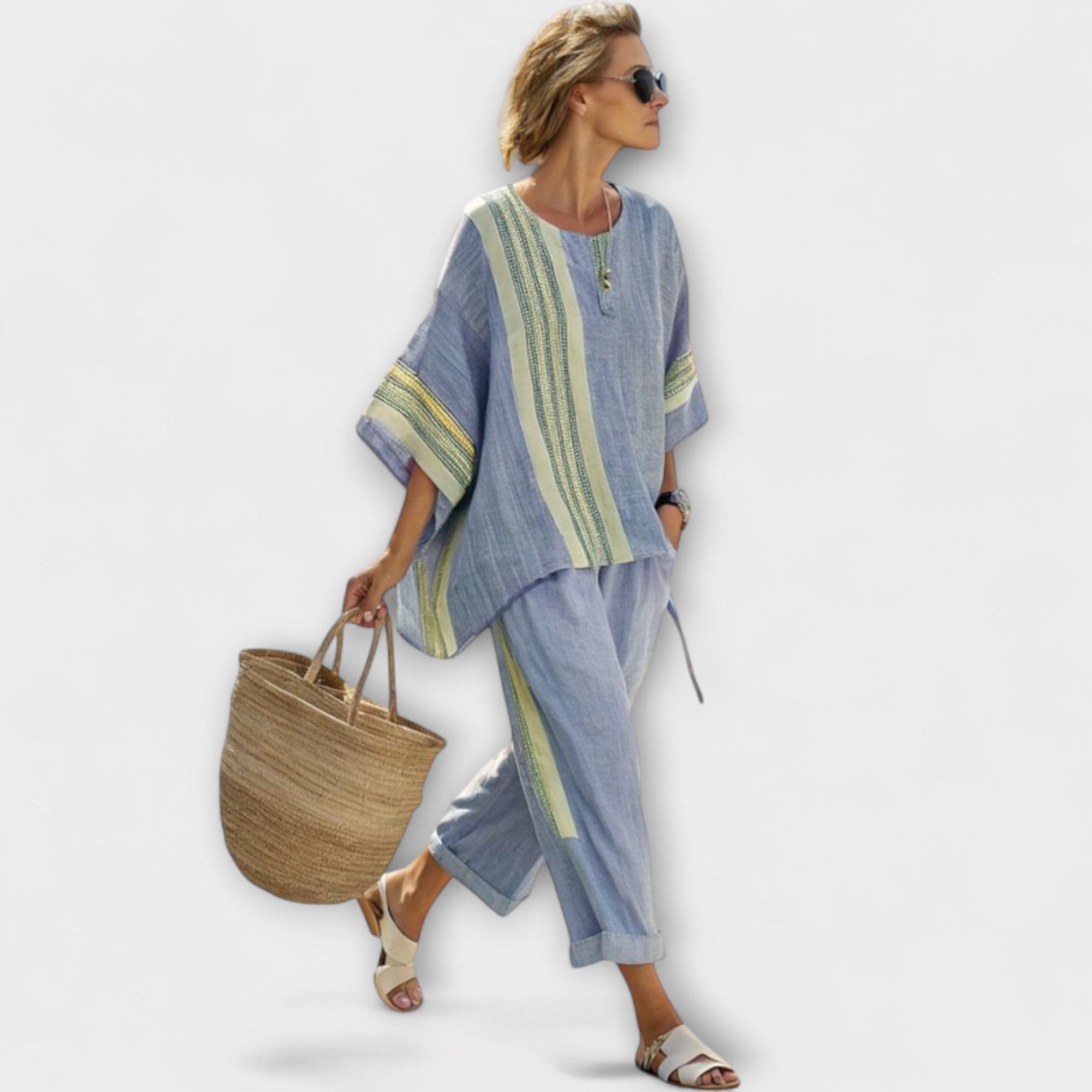 "Isabelle - Sada z bambusového lnu" could be rewritten as "Isabelle - Sada z bambusové tkaniny".