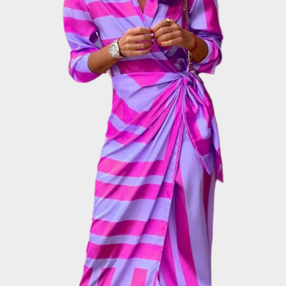 Karolína Sofistikované Splývavé Jemné Šaty Potiskem