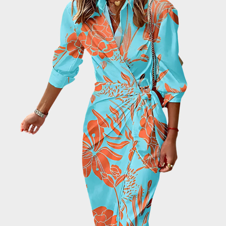 Věnceslava Elegantní Midi Šaty Drapé Minimalistické