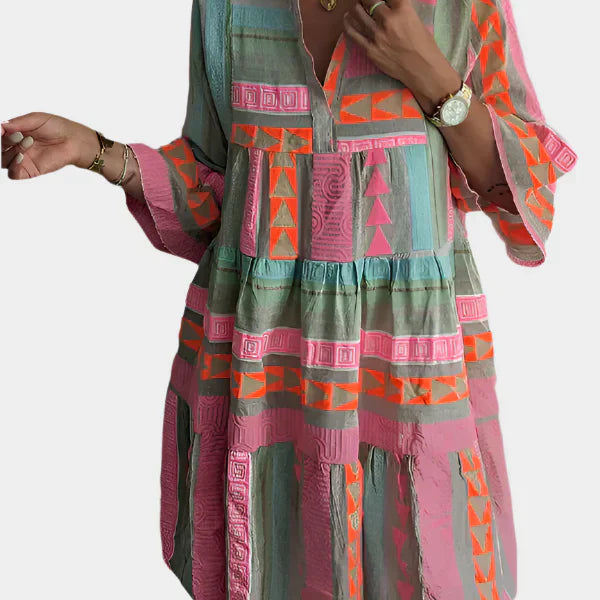 Magdaléna Sofistikovaná Midi Boho Vzdušné Letní Šaty