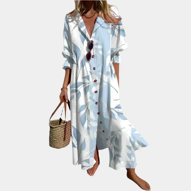 Magdaléna Elegantní Boho Letní Šaty NabíranýmiRukávy