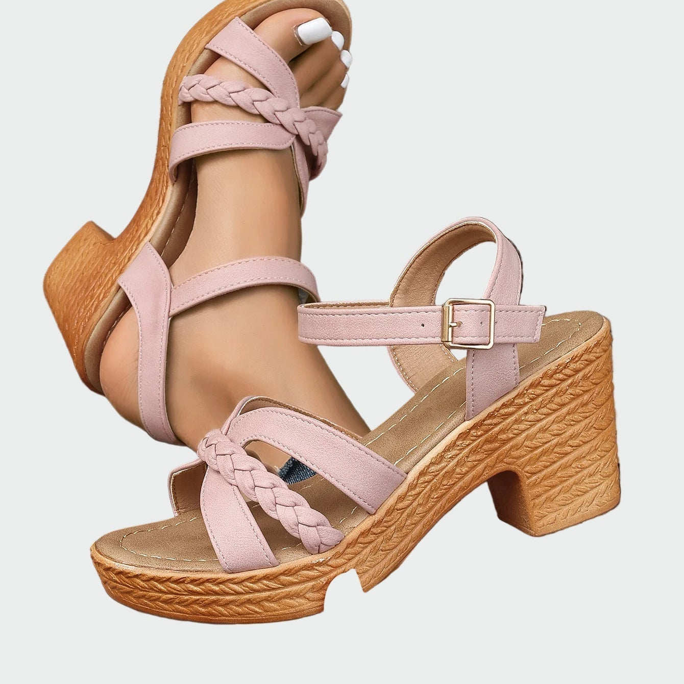 Karolína Elegantní Pletené Sandály Podpatkem Komfortní