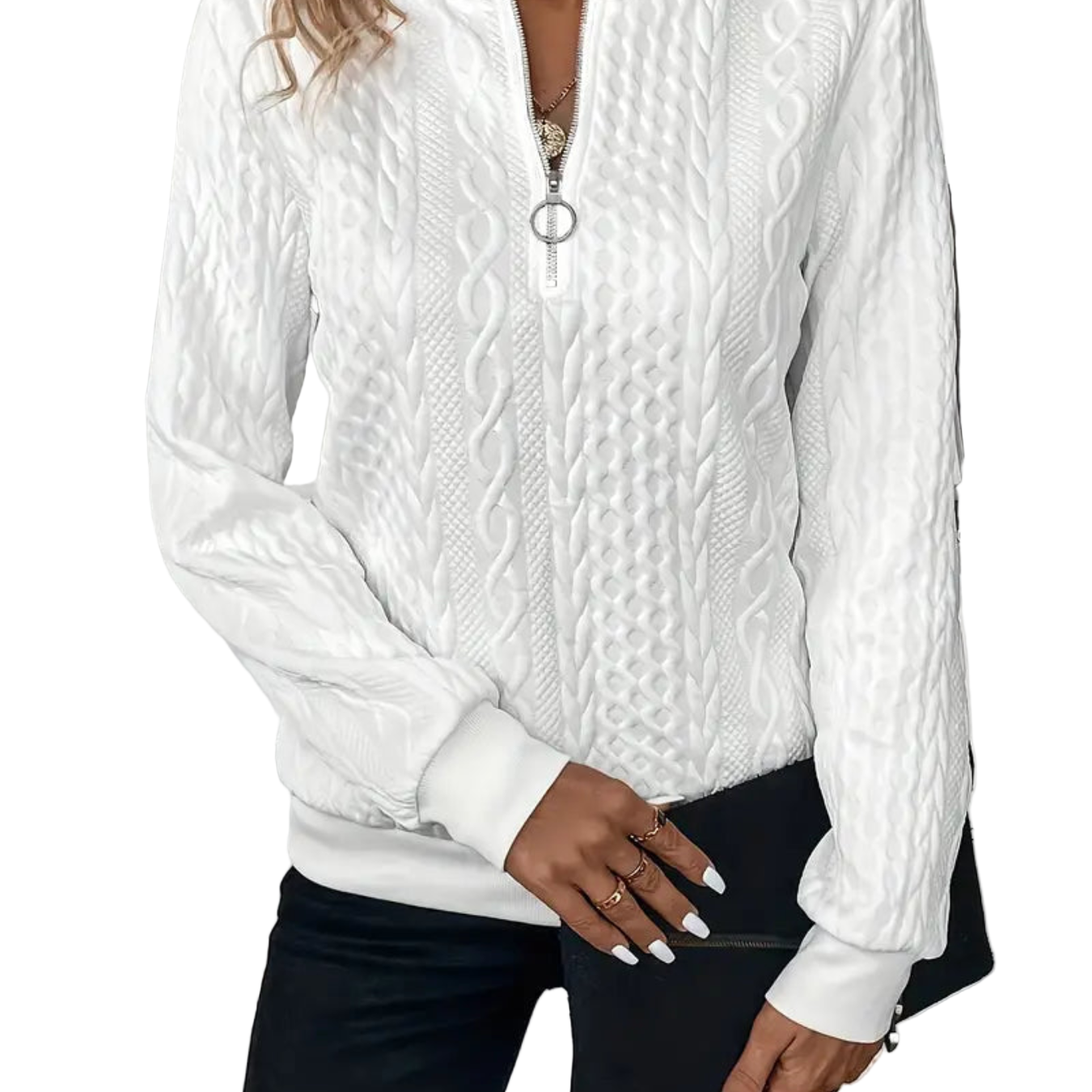 Ivana | Pletený svetr s copánkovým vzorem