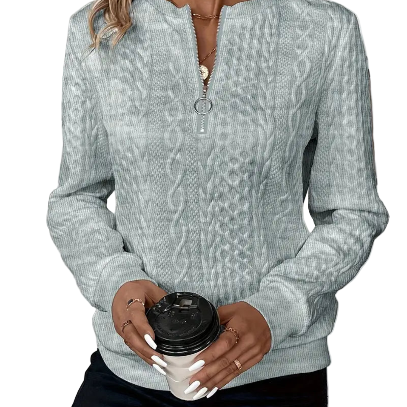 Ivana | Pletený svetr s copánkovým vzorem