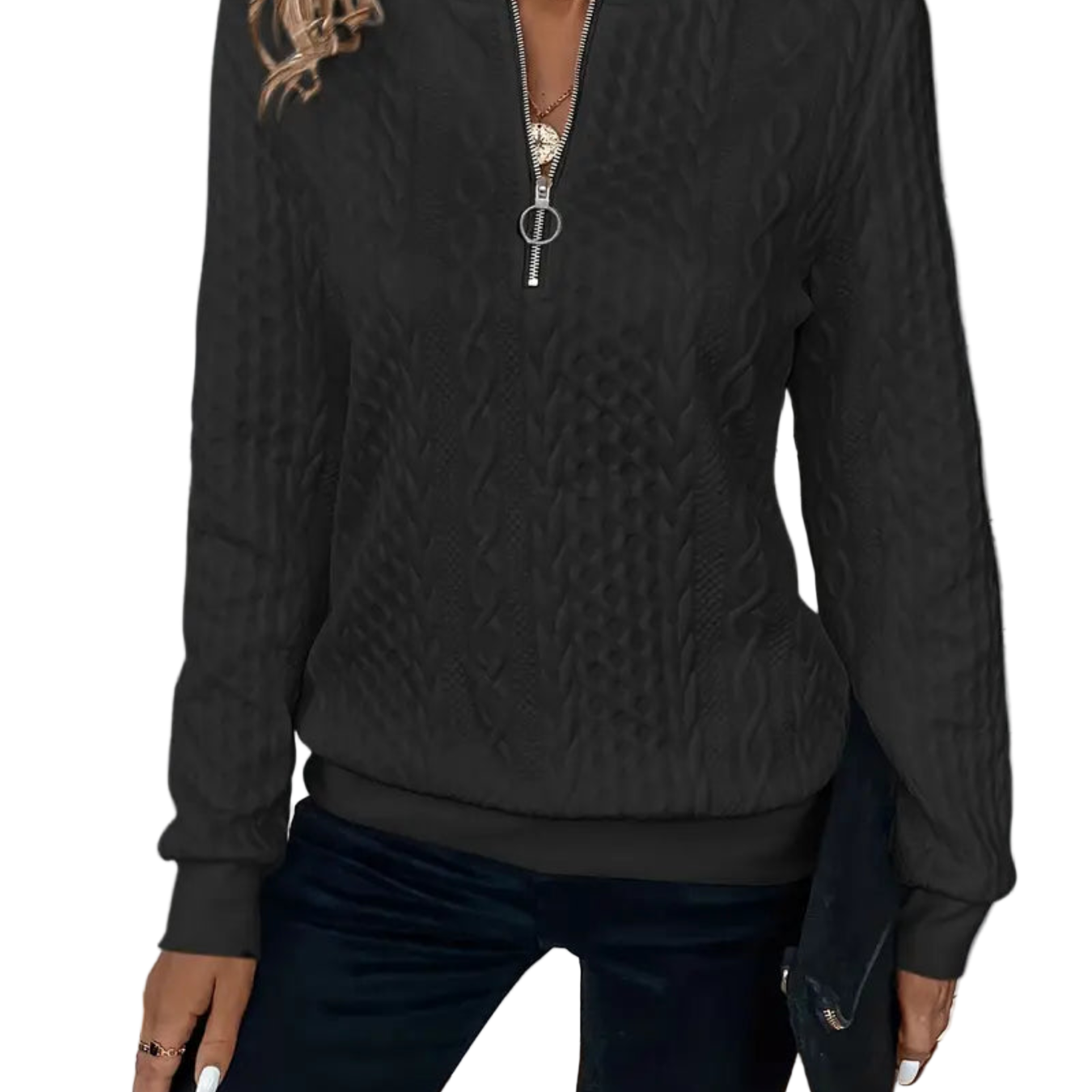 Ivana | Pletený svetr s copánkovým vzorem