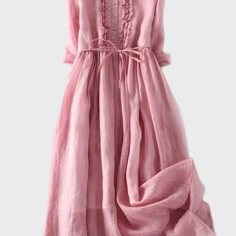 Adéla Elegantní Dlouhé Minimalistické Šaty Jemnězelené