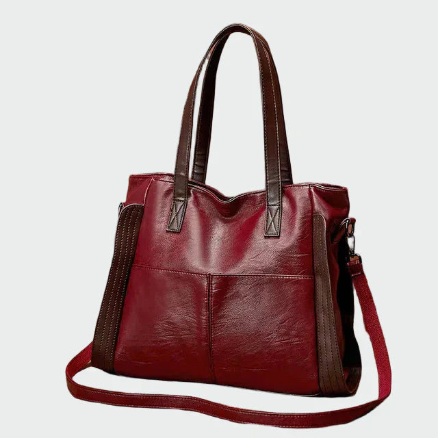 Karolína Elegantní Prostorná Kožená Kabelka Stylová